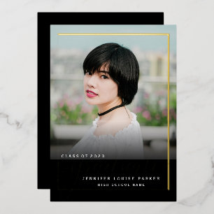 Elegant Gold Foil Photo Graduation
