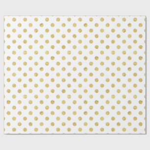 Elegant Gold Foil Polka Dot Pattern - Gold & White Wrapping Paper