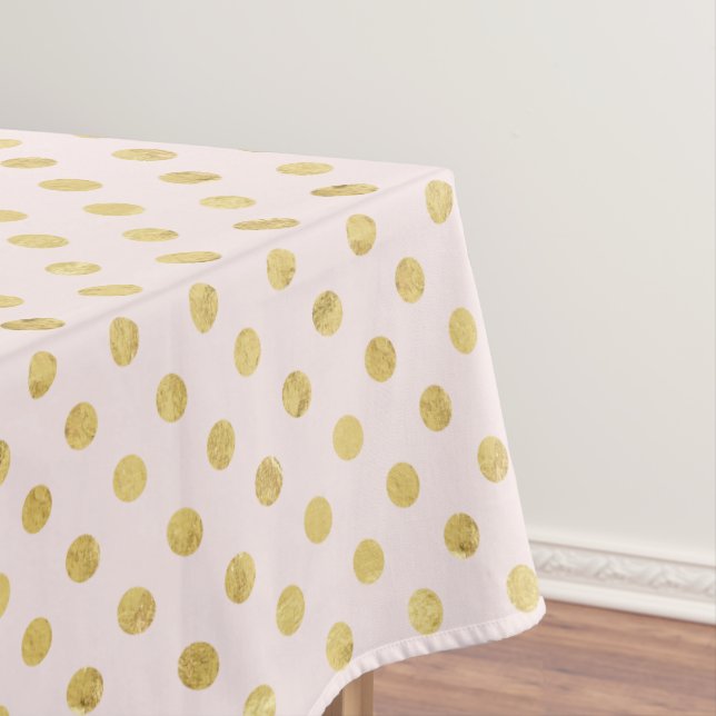Elegant Gold Foil Polka Dot Pattern - Pink & Gold Tablecloth (In Situ)