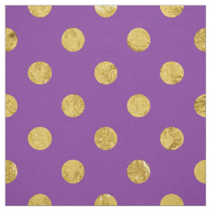 Elegant Gold Foil Polka Dot Pattern - Purple Fabric