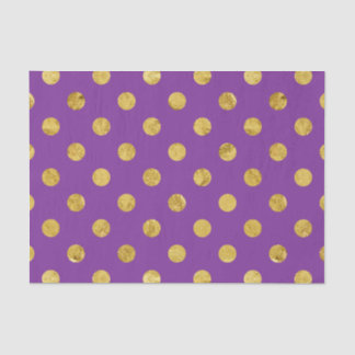 Elegant Gold Foil Polka Dot Pattern - Purple Tissue Paper