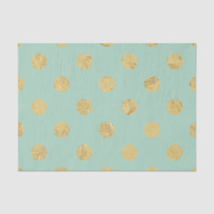 Elegant Gold Foil Polka Dot Pattern - Teal Gold Tissue Paper