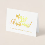 Elegant Gold Foil Script Merry Christmas Card<br><div class="desc">Elegant Real Gold Foil Typography Merry Christmas or your text,  Christmas Card</div>