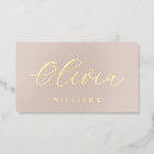 Elegant Gold Foil Script Name Taupe Luxury