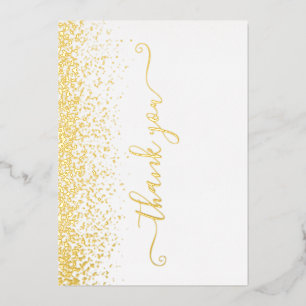 Elegant Gold Foil Script Thank You Card