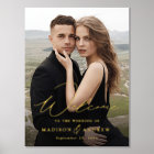 Elegant Gold Foil Script Wedding Welcome Sign