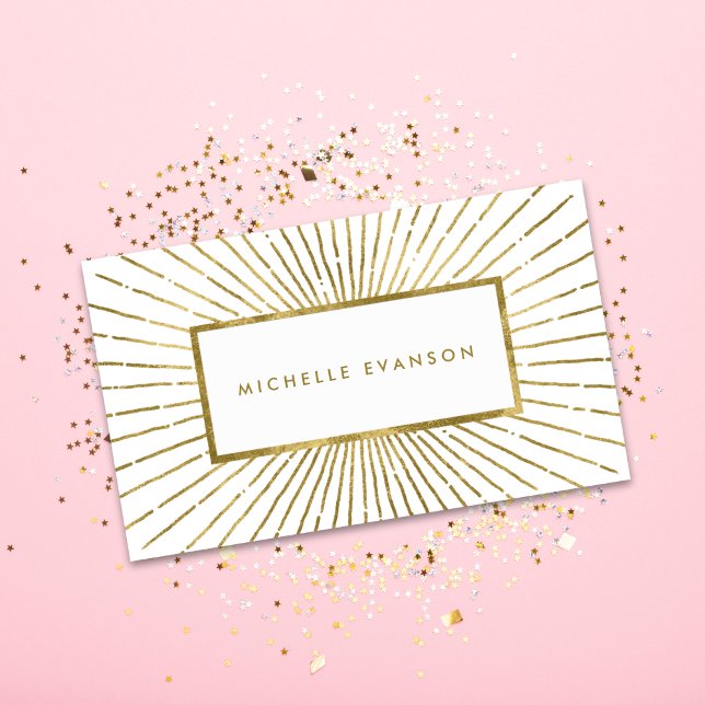 Elegant Gold Foil Sunburst Professional Business Card (Creator Uploaded)