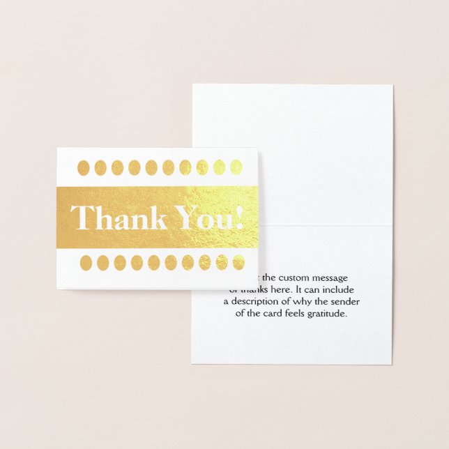Elegant Gold Foil "Thank You!" Card (Display)