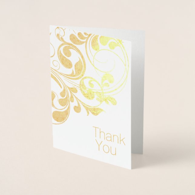 Elegant Gold Foil Thank You Card (Front)