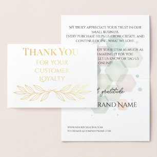 Elegant Gold Foil Thank You Card Customer Loyalty