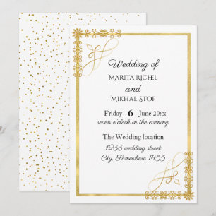 Elegant Gold Foil Wedding  Invitation
