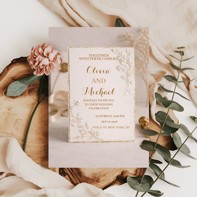 Elegant Gold Foil Wedding Invitation (Creator Uploaded)