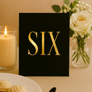Elegant Gold Foil Wedding Table Numbers