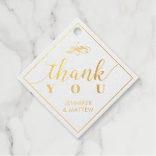 Elegant Gold Foil Wedding Thank you Favour Tags
