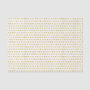 Elegant Gold Foil White Small Polka Dots Pattern Tissue Paper