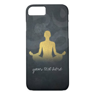 Elegant Gold Foil Yoga Meditation Pose Om Symbol Case-Mate iPhone Case