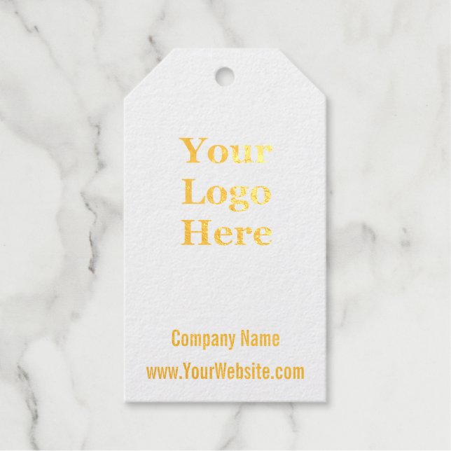 Elegant Gold Foil Your Logo Template Price Tag (Front)