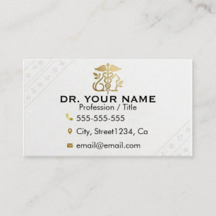Elegant Gold Font Veterinary Customisable Business Card