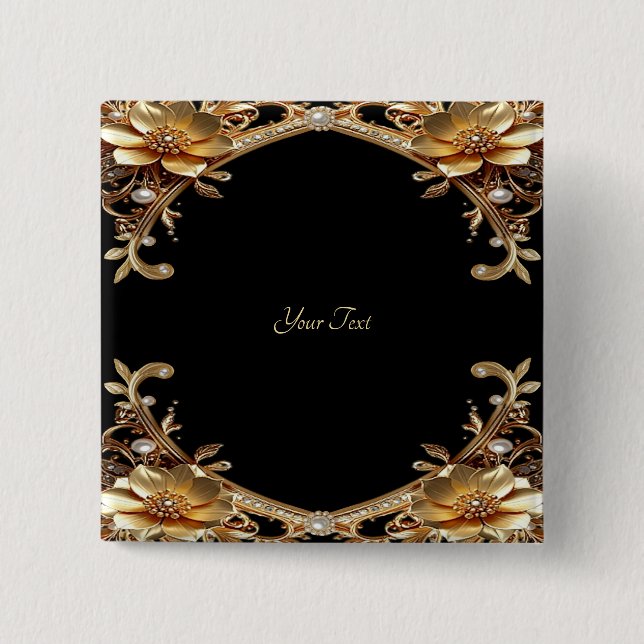 Elegant Gold Frame Button (Front)