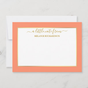 Elegant Gold Frame - Choose Size - Coral Card