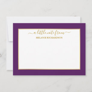 Elegant Gold Frame - Choose Size - Purple Card