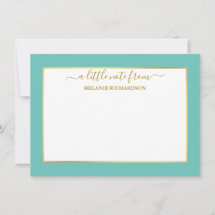 Elegant Gold Frame - Choose Size - Teal Card