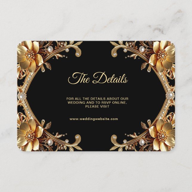 Elegant Gold Frame Detail Enclosure Card (Front)