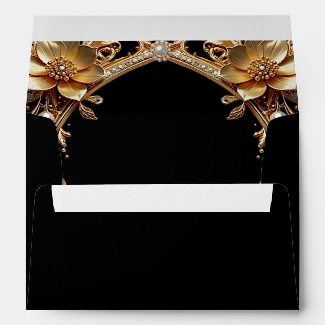 Elegant Gold Frame Envelope (Back (Bottom))