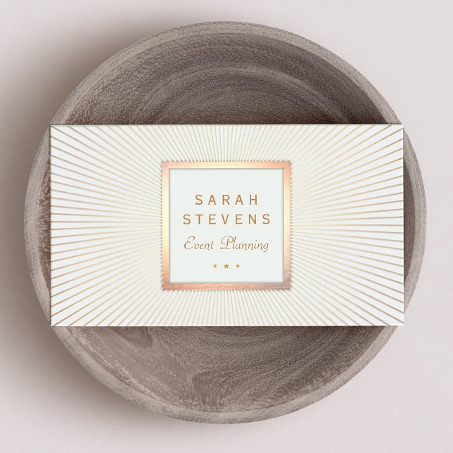 Elegant Gold Frame Event Planner Glamourous Business Card (Creator Uploaded)