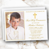 Elegant Gold Frame First Communion Photo