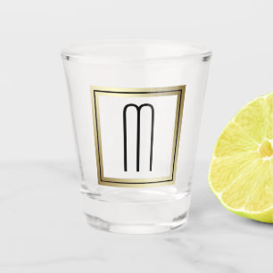Elegant Gold Frame Monogram Shot Glass