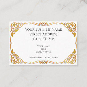 Elegant Gold Frame Professional Business Card