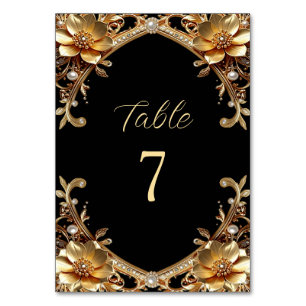 Elegant Gold Frame Table Number
