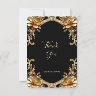 Elegant Gold Frame Thank You Card