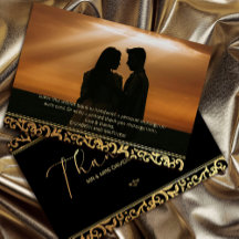 Elegant gold Frame Thank You Card