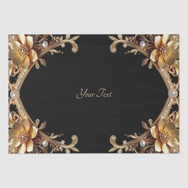 Elegant Gold Frame Tissue Paper (Front)