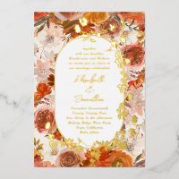 Elegant Gold Frame Wreath Floral Abundance Wedding