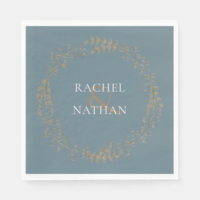 Elegant Gold Garland Napkin (Front)