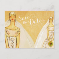 Elegant Gold Gay Lesbian Save the Date