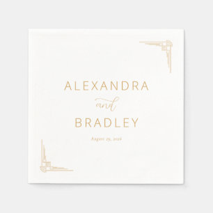 Elegant Gold Geometric Accents Napkin