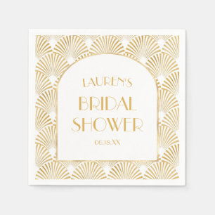 Elegant Gold Geometric Art Deco Bridal Shower Napkin