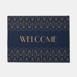 Elegant gold geometric Art Deco design Doormat