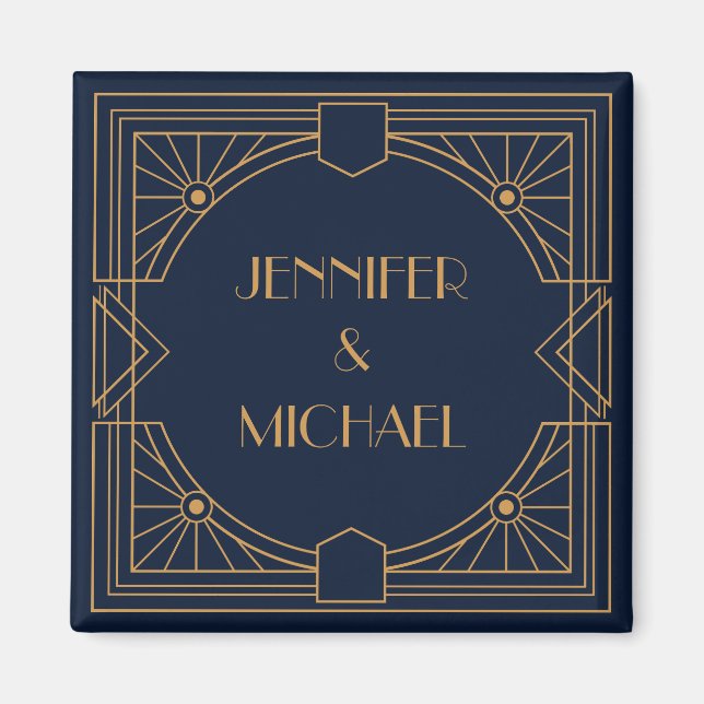 Elegant gold geometric Art Deco design  Magnet (Front)