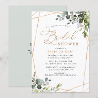 Elegant Gold Geometric Greenery Bridal Shower