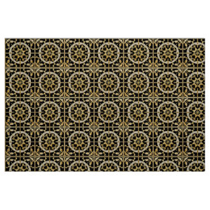 Elegant Gold Geometric Pattern Art Fabric