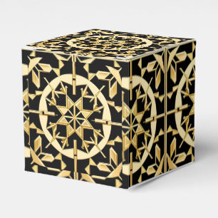 Elegant Gold Geometric Pattern Art Favour Box
