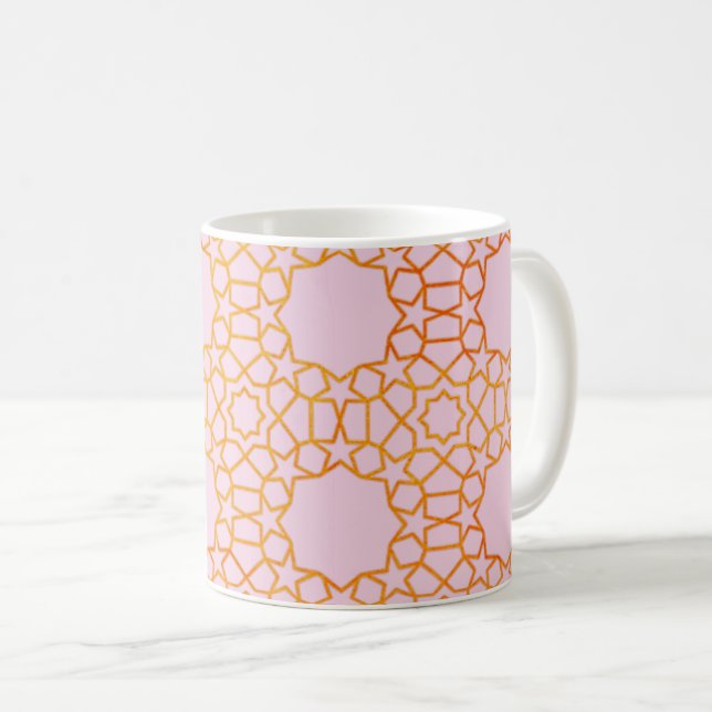 Elegant Gold Geometric Pattern Modern Coffee Mug (Front Right)