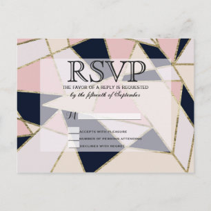 Elegant Gold Geometric Triangles Invitation Postcard