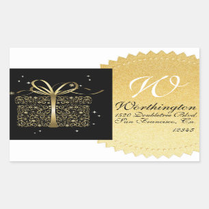 Elegant Gold Gift Address Label Sticker - SRF