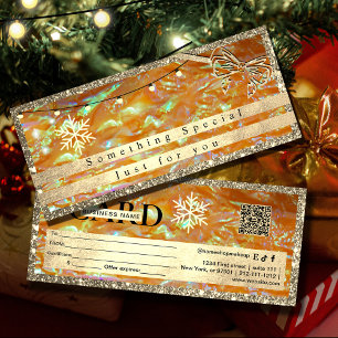 Elegant Gold Gift Voucher Glitter and Pearl